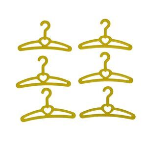 Barbie Heart In Center Hangers Sturdy Yellow Plastic 2.5 Inches Wide Vintage